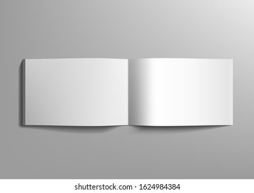 Realistic Blank A4 Landscape Brochure On Grey Background. EPS10 Vector