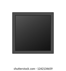 Realistic Blank Black Picture Frame Isolated On White Background. Vector Illustration