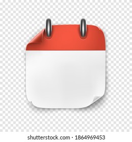 Realistic blank calendar icon. Vector illustration.