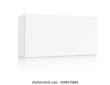 Realistic Blank Cardboard Packaging Box Mockup. Vector Illustration Isolated On White Background. Can Be Use For Medicine, Food, Cosmetic And Other. Ready For Your Design. EPS10.	