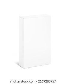 Realistic blank cardboard packaging box mockup. Vector illustration isolated on white background. Can be use for food, pharmacy, cosmetic and other. Ready for your design. EPS10.	
