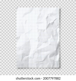 Hoja de papel en blanco en formato A4 sobre fondo transparente. Portátil, documento. Plantilla de diseño o simulación. Ilustración vectorial.