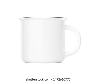 Realistic blank cup mockup isolated on white background. Vector illustration. Can be use for your design. EPS10.