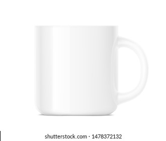 Realistic blank cup mockup isolated on white background. Vector illustration. Can be use for your design. EPS10.	