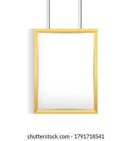 Modelo de diseño del marco de madera en blanco y vacío realista