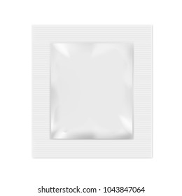 Realistic Blank Foil Wet Wipes Or Salt, Sugar, Species Packaging. EPS10 Vector