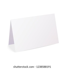 Realistic blank folded paper card isolated on white background - vector