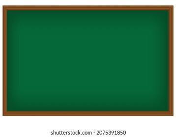 Realistic blank green chalkboard with wooden frame for classroom or restaurant menu.Back to school concept.Blackboard background for teacher.Kids and education.Vector illustration.