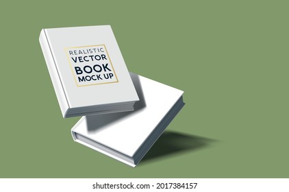 Realistic blank hardcover book template. Vector marketing illustration.