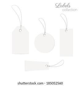 Realistic blank labels collection. Vector eps10. 