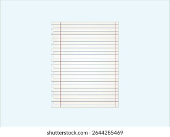 Realistic blank lined notebook paper with subtle grid layout, ideal for school notes, homework, exercises, stationery mockups, or printable design templates