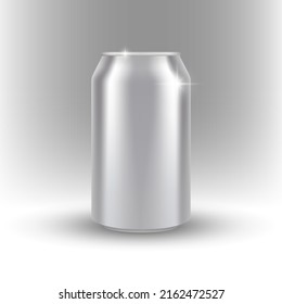  Realistic blank metallic can. Vector illustration
