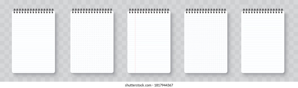 Realistic blank notebook. Notepad mock up with shadow isolated on isolated background.