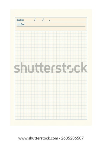 Realistic blank notebook page. Office document, page in cell. Clean sheet. Vector illustrations EPS10