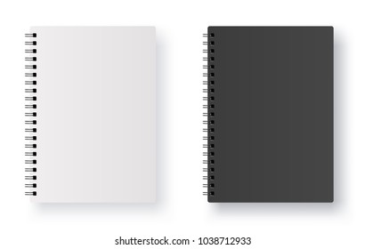 Realistic blank notebook - stock vector.