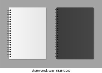 Realistic Blank Notebook - Stock Vector.