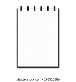 Realistic blank notepad isolated on white background. Notebook. Vector illustration