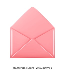 Realistic blank opened envelope in 3D style isolated on white background. Vector illustration.