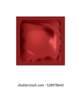 Realistic blank packaging foil wet wipes, food packing or condom template.