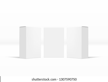 Realistic Blank Packet Carton Product Pack. EPS10 Vector