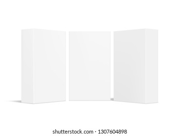 Realistic Blank Packet Carton Product Pack. EPS10 Vector