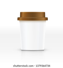 Realistic Blank Paper Coffee Cup For Branding. EPS10 Vector