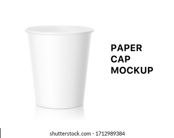 Realistic Blank Paper Cup Mockup. Coffee To Go, Take Out Mug. Vector Illustration Isolated On White Background. EPS10.	