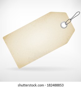 Realistic blank paper price label vector tag. isolated from background. layered.