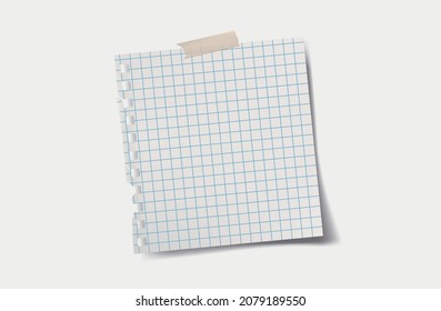 Hoja de papel en blanco realista con sombra en formato A4 sobre transparente.