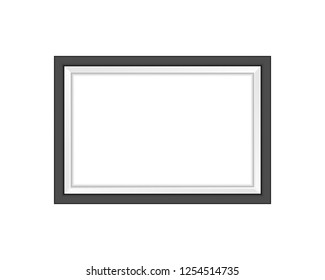 Realistic Blank Picture Frame Isolated On White Background. Vector Illustration