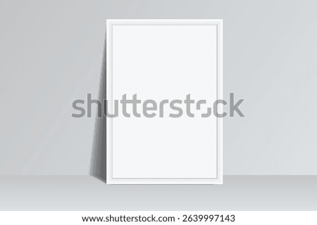 Realistic blank plastic frame photo mockup. Empty rectangular picture frame template isolated on transparent background. Vector mockup for picture, painting, poster, photographs or art gallery