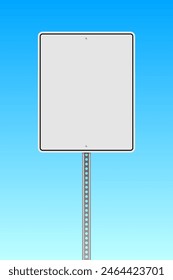 realistic blank road sign against blue sky