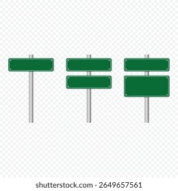 Realistic Blank Road Sign Set Vector Design.