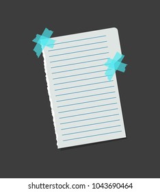 Realistic Blank Separate Note Color Paper with Color Sticky Adhesive Tape Concept Reminder Board Office for Business Message. Vector illustration