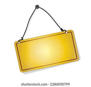 Realistic blank signboard, board sign empty design, plain hanging board, hanging empty sign board vector illustration, 