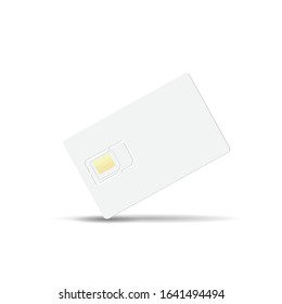 Realistic blank sim cards in minimalistic style on white background. SIM card. Easy to change color mock up vector template