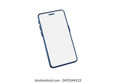 Realistic blank smartphone mockup model illustration with 3D rendering.