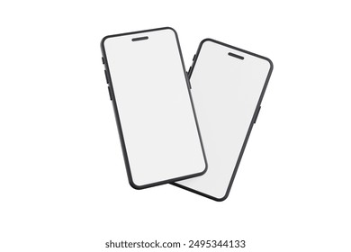 Realistic blank smartphone mockup model illustration with 3D rendering.