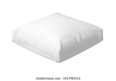 Realistic Blank Soft Pillow Square Anatomical Cushion Mockup