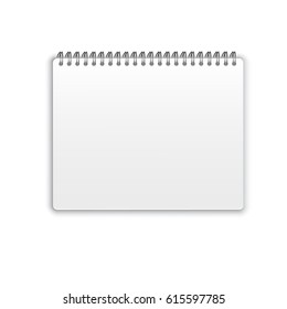 Realistic blank spiral notepad