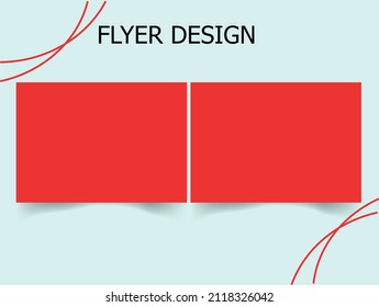 Realistic blank square flyer brochure for mockup. Paper or poster illustration. 3D Render.