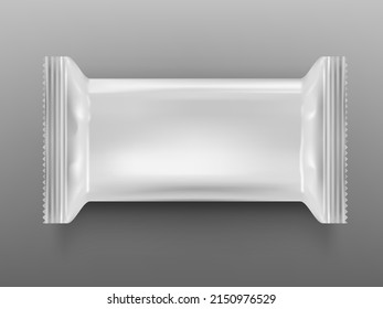 Realistic Blank Template Package For Sneek, Chocolates Or Candys. Plastic Pack. EPS10 Vector