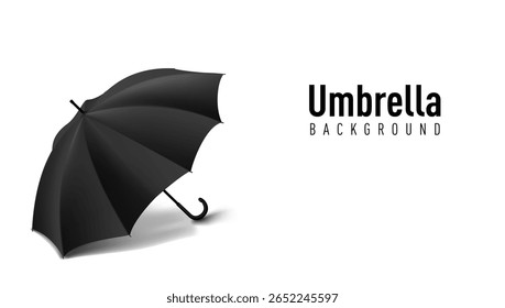 Realistic Blank Three View Black Umbrella Background For Branding. EPS10 Vector