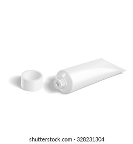 realistic blank tube with a wide cap isolated on white background