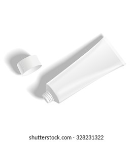 realistic blank tube with a wide cap isolated on white background