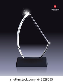 Realistic Blank Vector Glass Trophy Award