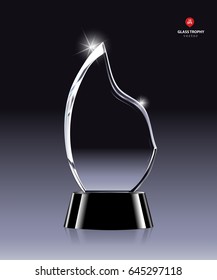 Realistic Blank Vector Glass Trophy Award