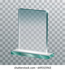 Realistic Blank Vector Glass Trophy Award