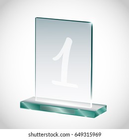 Realistic Blank Vector Glass Trophy Award