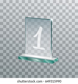 Realistic Blank Vector Glass Trophy Award